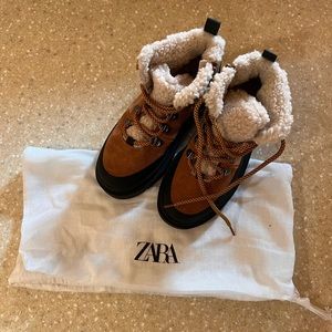 NWOT Zara Kids Suede Water Resistant Boots